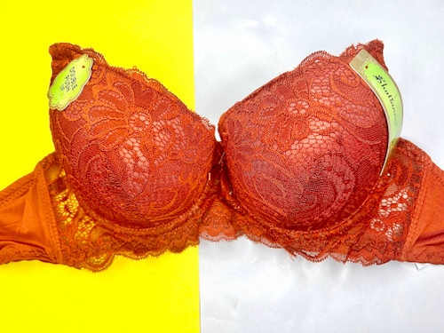 ست شورت و سوتین گیپوری اسفنجی آجری