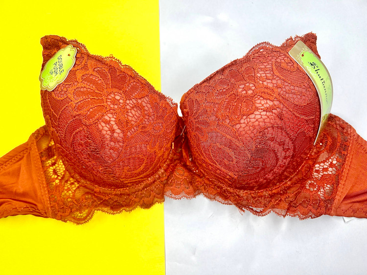 ست شورت و سوتین گیپوری اسفنجی آجری