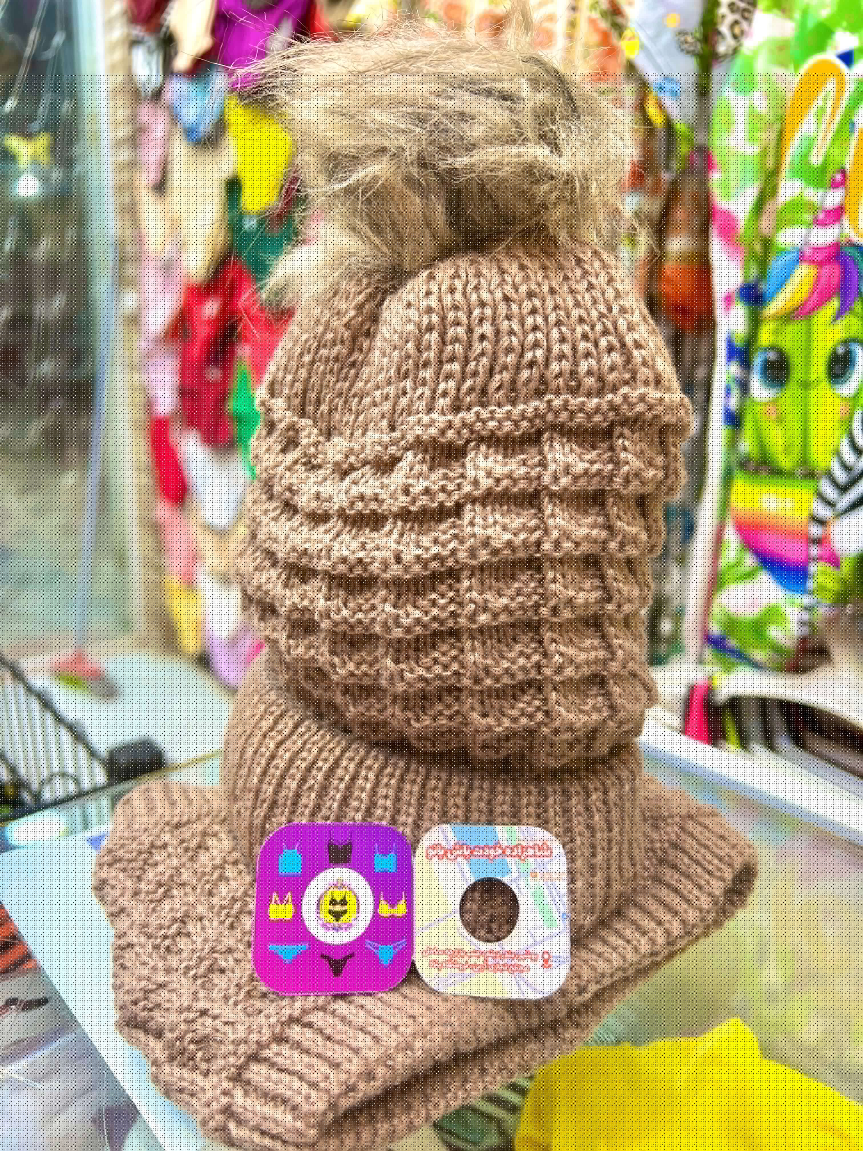 کلاه بافتنی  رنگ خاکی