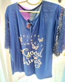 تیشرت زنانه استن گیپوری کیمونو رنگ سورمه ای